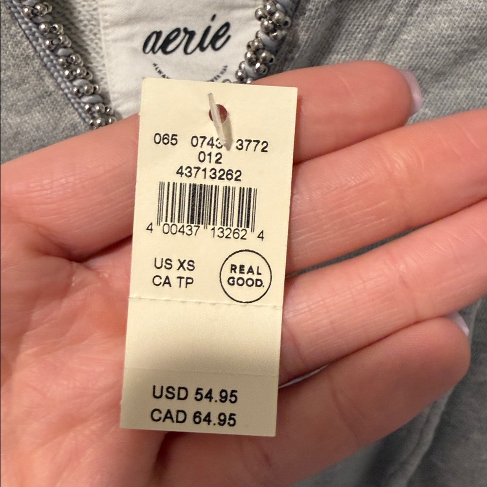 Aerie Light Gray Women's Hoodie - Picture 4 of 6